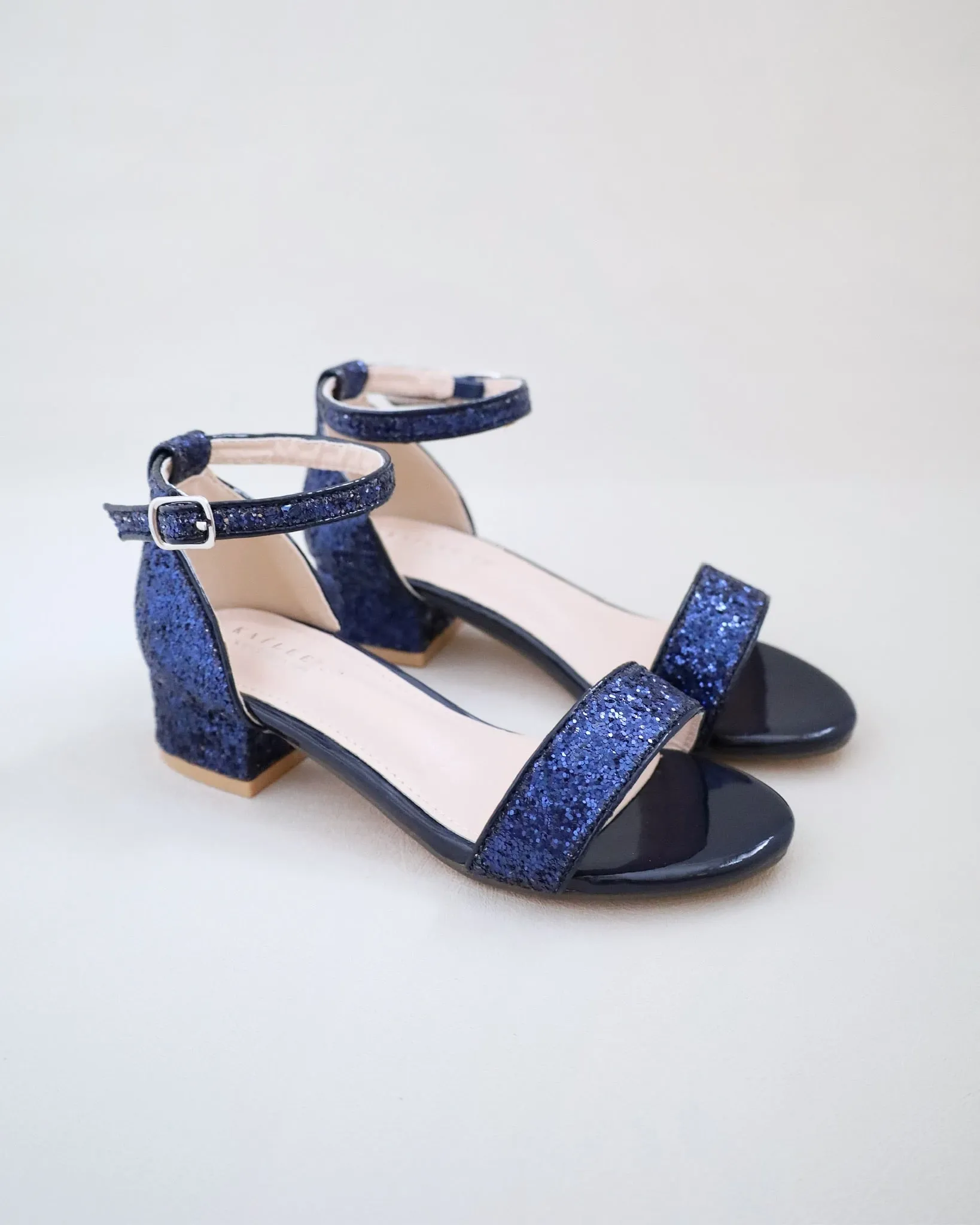 Rock Glitter Low Block Heel Girls Sandals