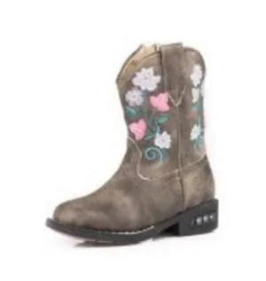 Roper Kids Boots Dazzle Floral Lights Brown