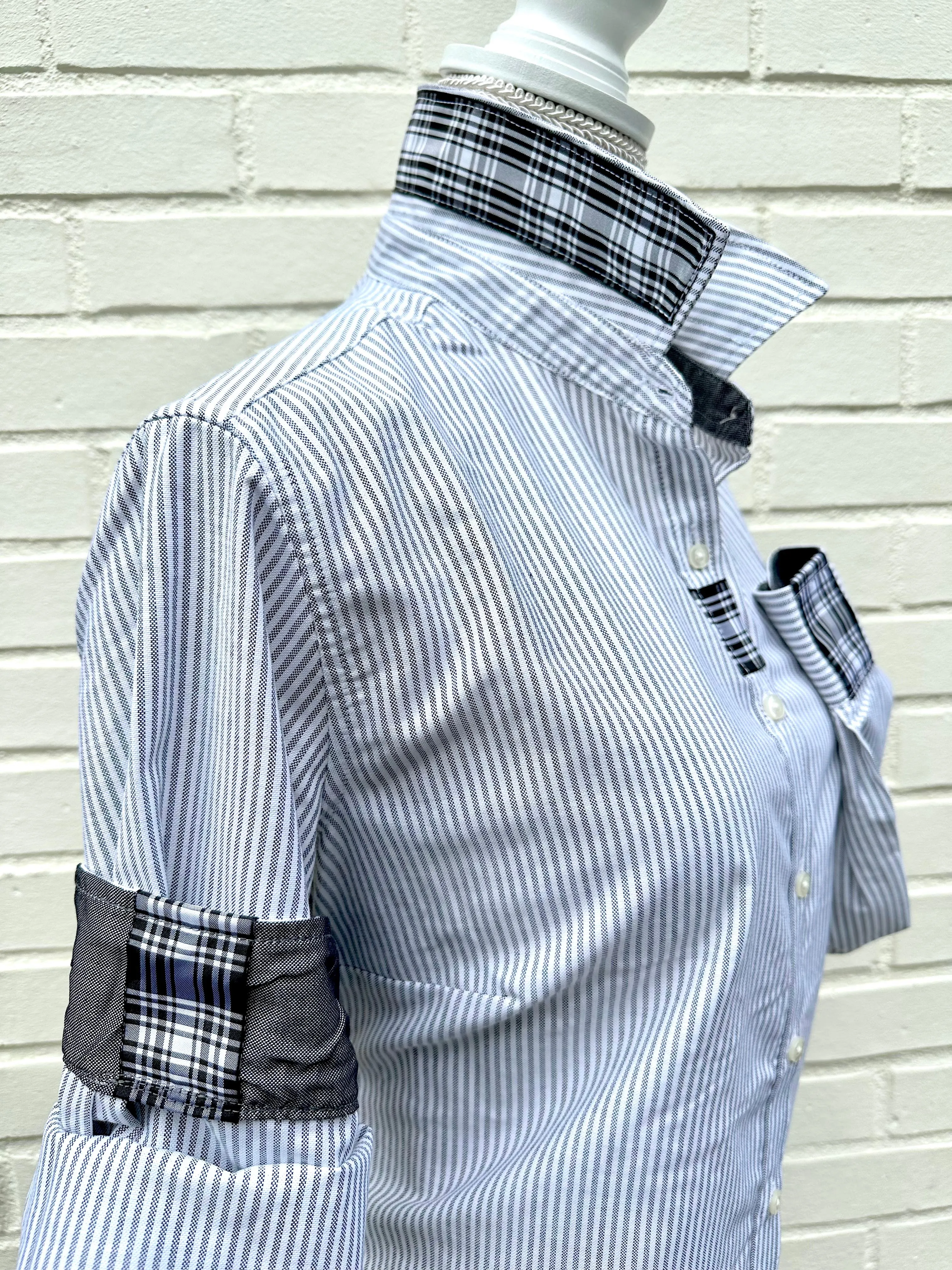 SALE - XS & M ONLY - Casie2 Banker Stripe Oxford Shirt (Casie2 17) *FINAL SALE*