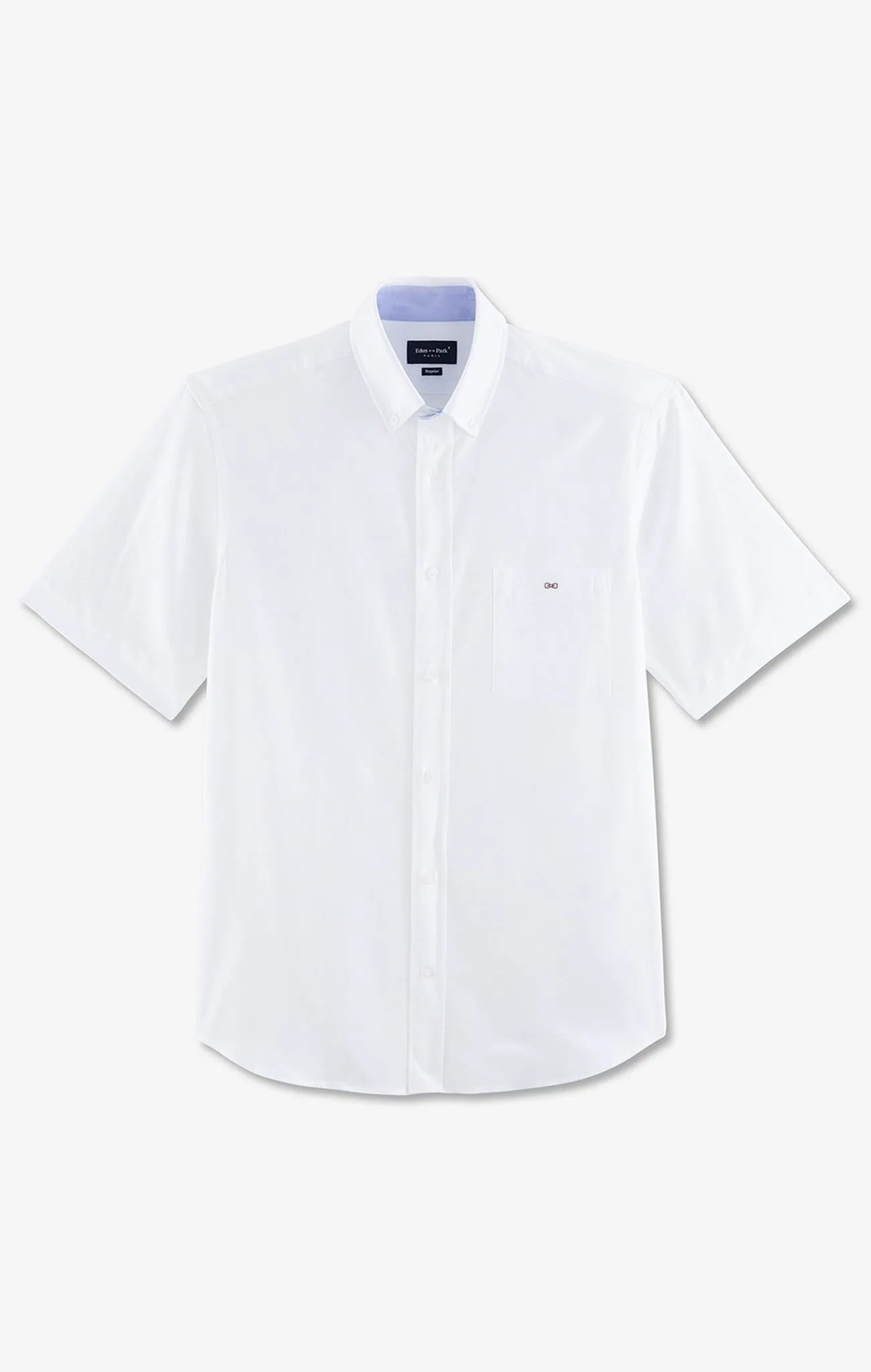 Short sleeved white cotton shirt