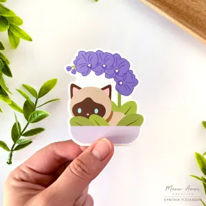 Siamese Purple Orchid Vinyl Sticker
