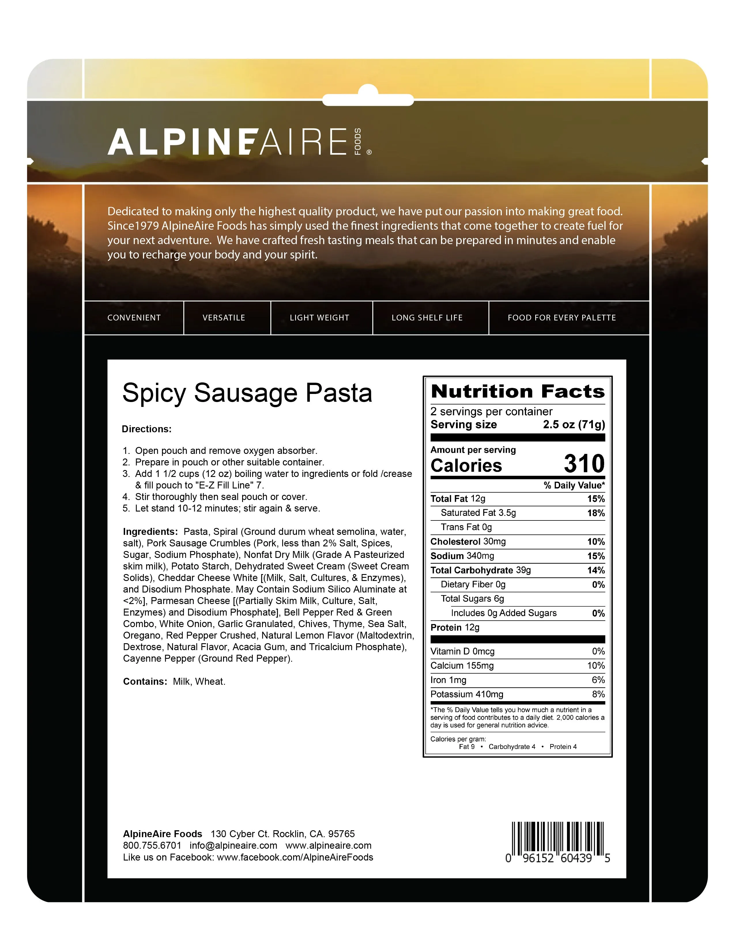 Spicy Sausage Pasta (Pork)