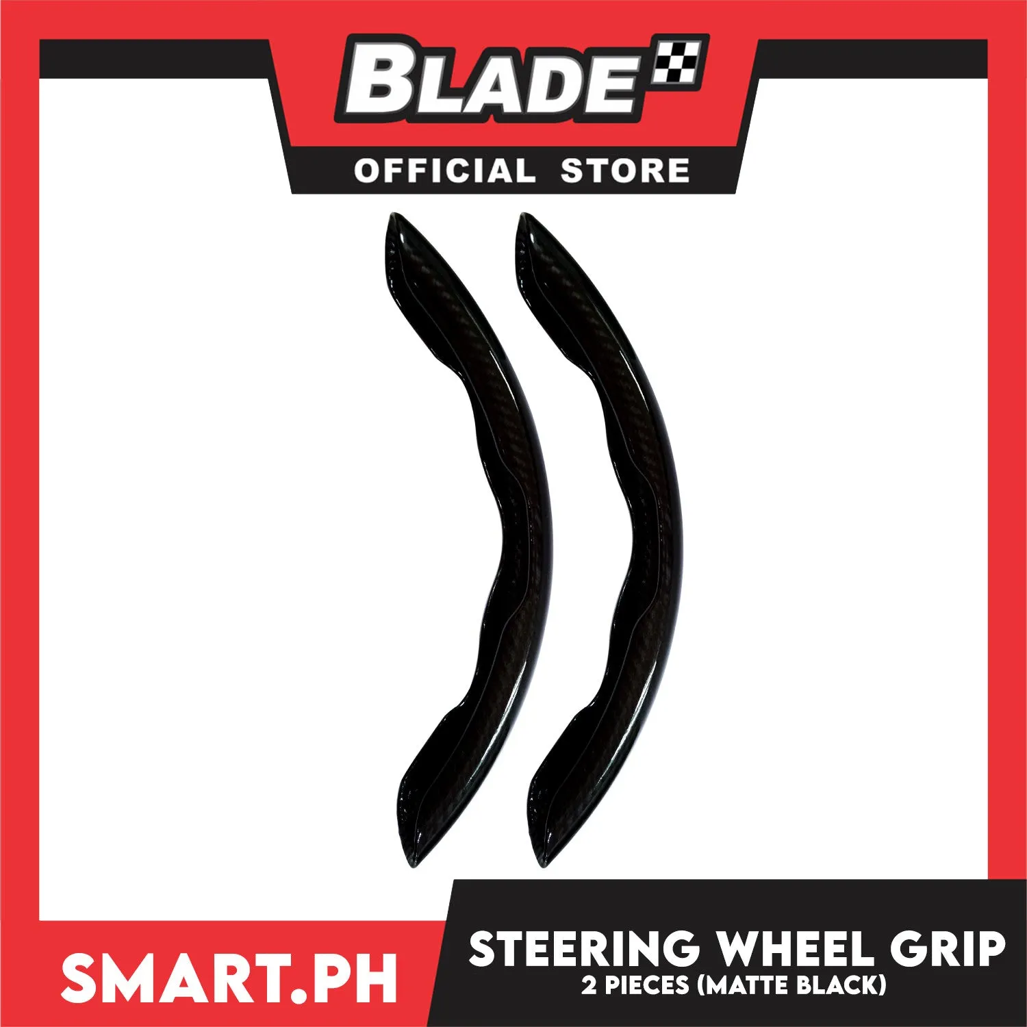 Steering Wheel Cover Grip Set of 2pcs (Matte Black)