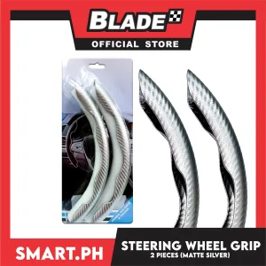 Steering Wheel Cover Grip Set of 2pcs (Matte Silver)