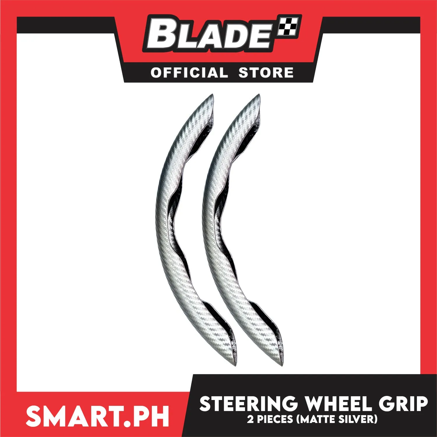 Steering Wheel Cover Grip Set of 2pcs (Matte Silver)