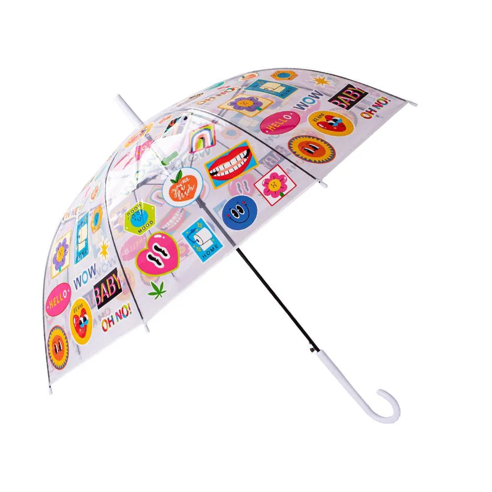 Sticker Print Transparent Umbrella