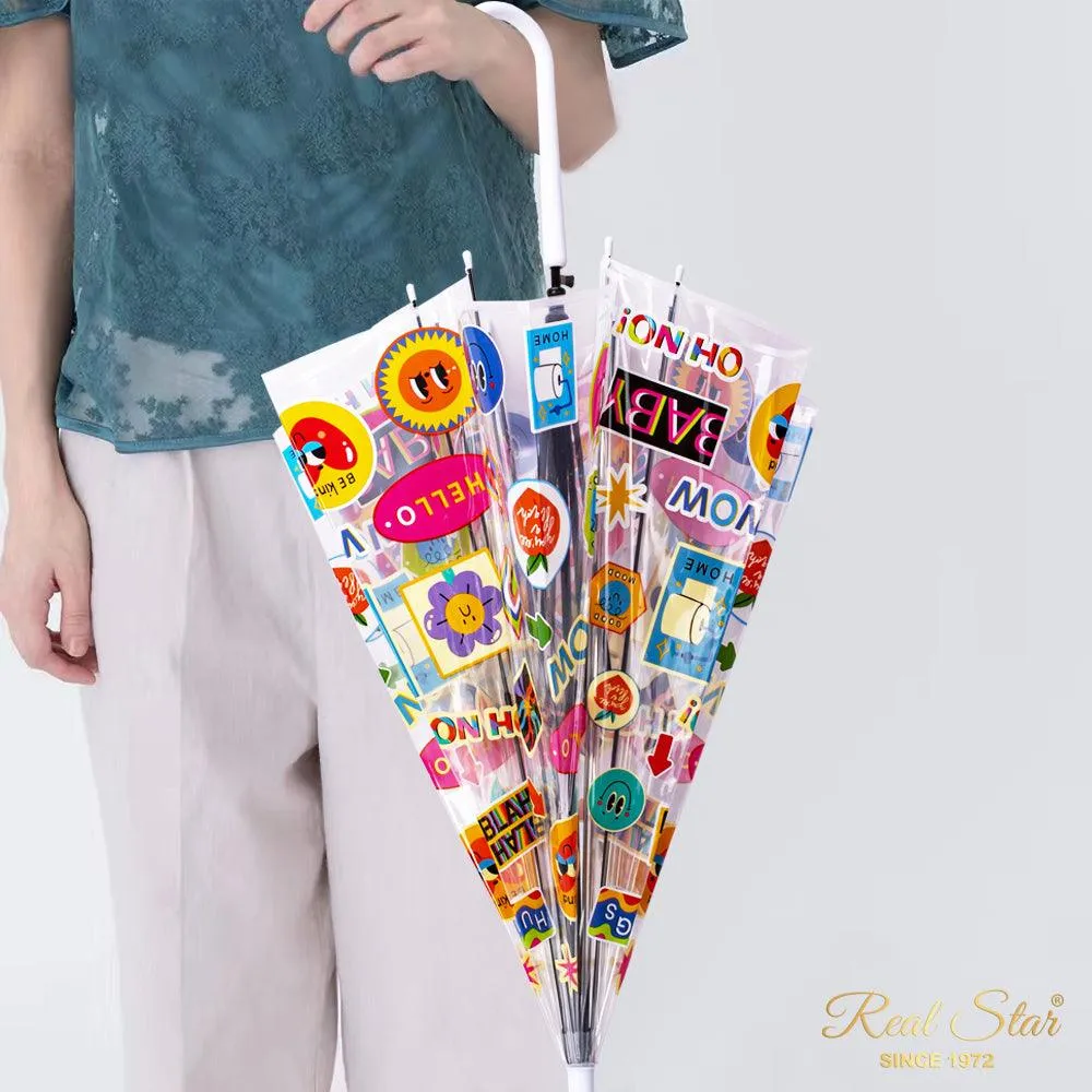 Sticker Print Transparent Umbrella