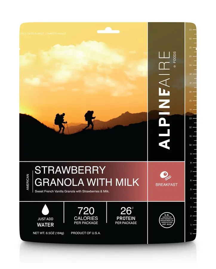 Strawberry Granola with Milk (Vegetarian)