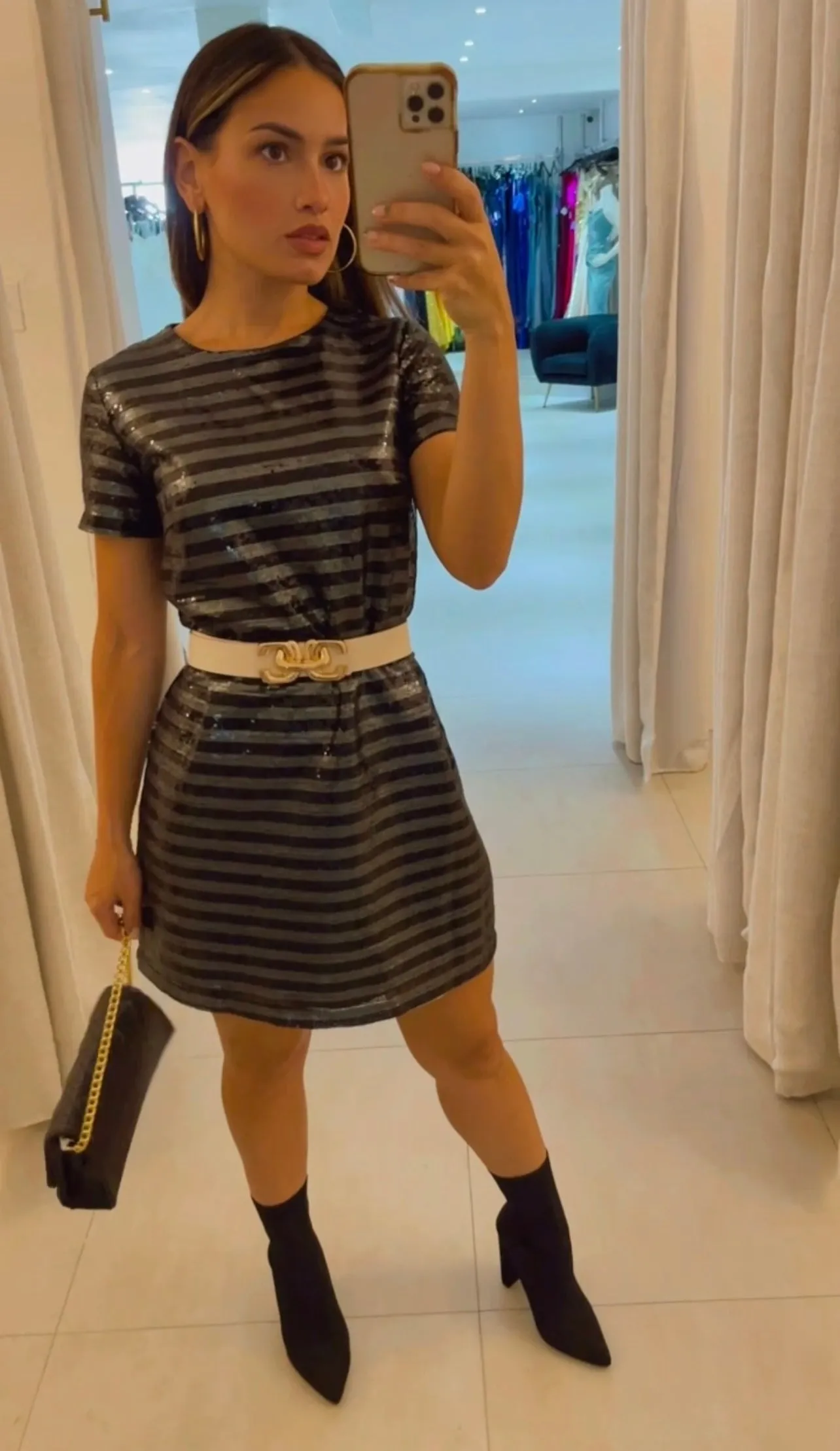 Stylish Allure Cream & Gold Beltv