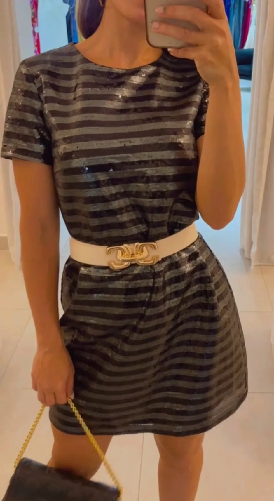 Stylish Allure Cream & Gold Beltv