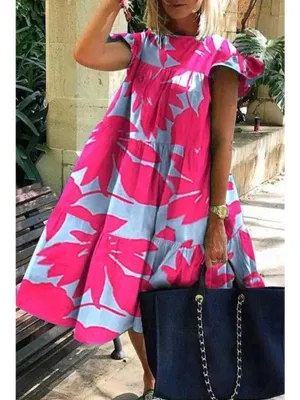 Stylish Flying Sleeve Loose Dress