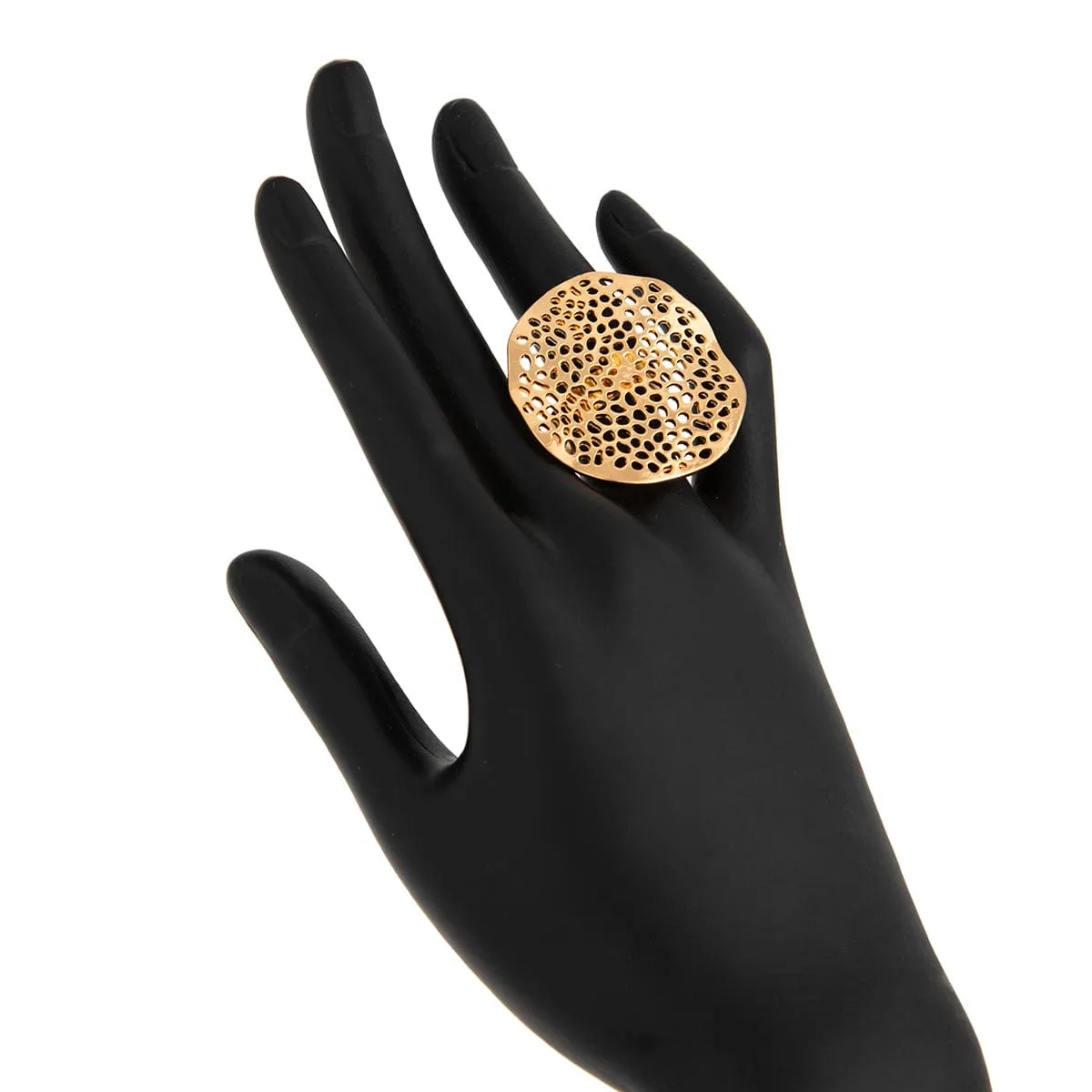 Stylish Hollow Round Disk Adjustable Ring