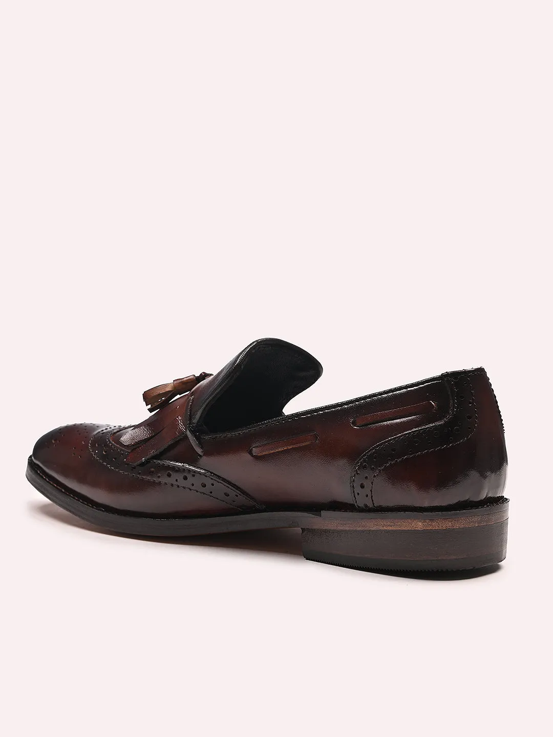 Stylish Kiltie Leather Loafers | Brown