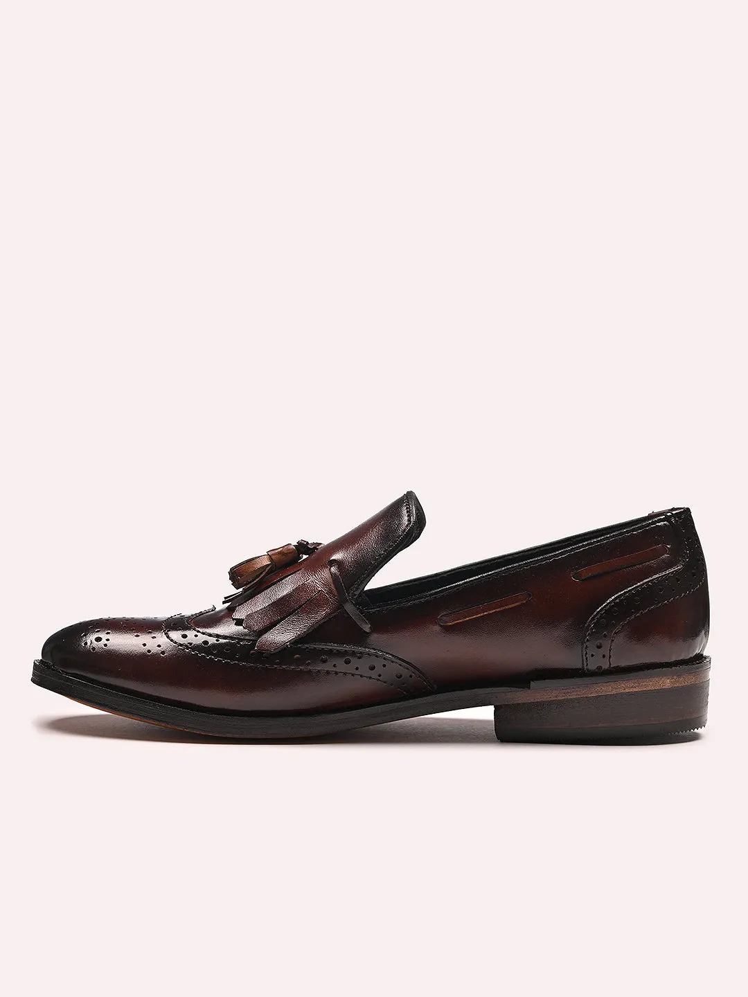 Stylish Kiltie Leather Loafers | Brown