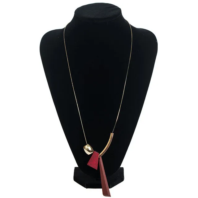 Stylish Long Wooden Necklace