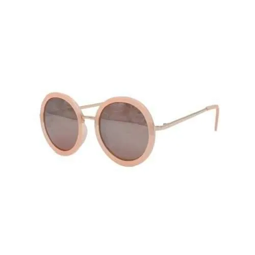 Stylish Round Pink Mirrored Sunglasses - Pink