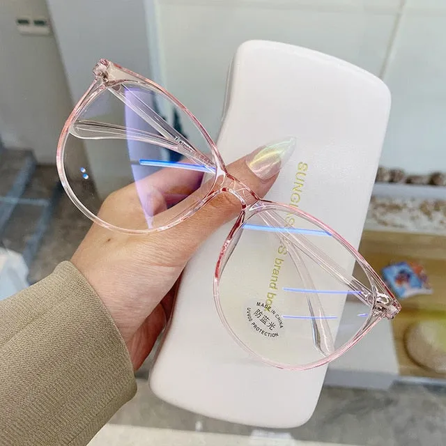 Stylish Transparent Blue Light Blocking Eyeglasses