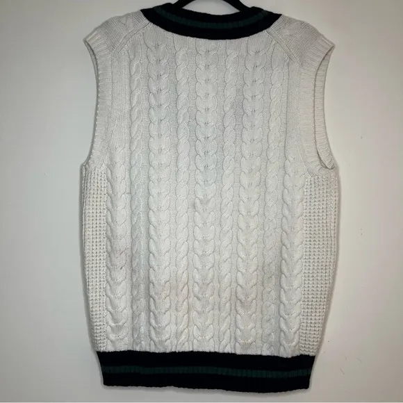SUNDAY BEST Winston Striped Cozy Collegiate Preppy Classic Cable Knit Sweater