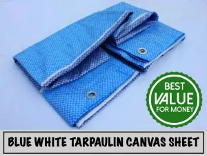 Tarpaulin Canvas/ Blue White Canvas Sheet/ Canvas Cover/ Painting Sheet/ Picnic/ Camping Sheet