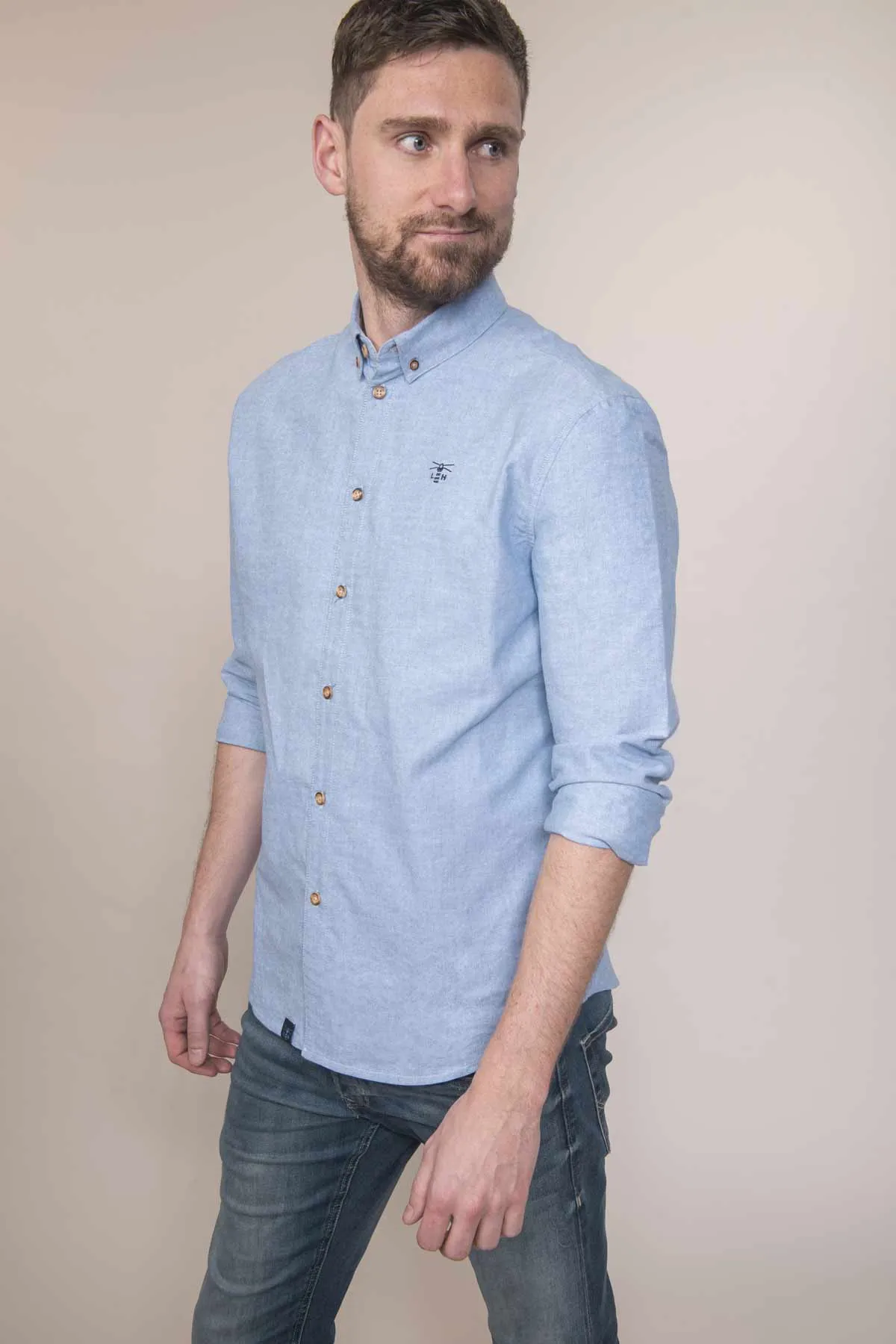 Tide Mens Oxford Shirt - Light Oxford
