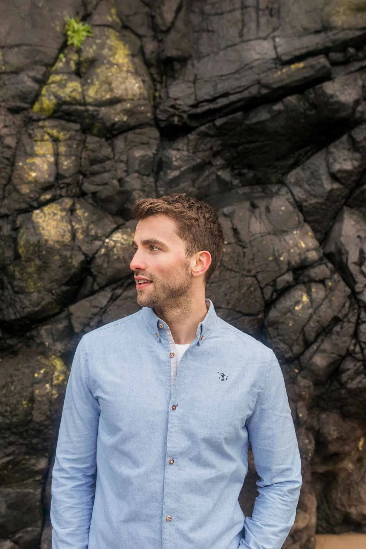 Tide Mens Oxford Shirt - Light Oxford