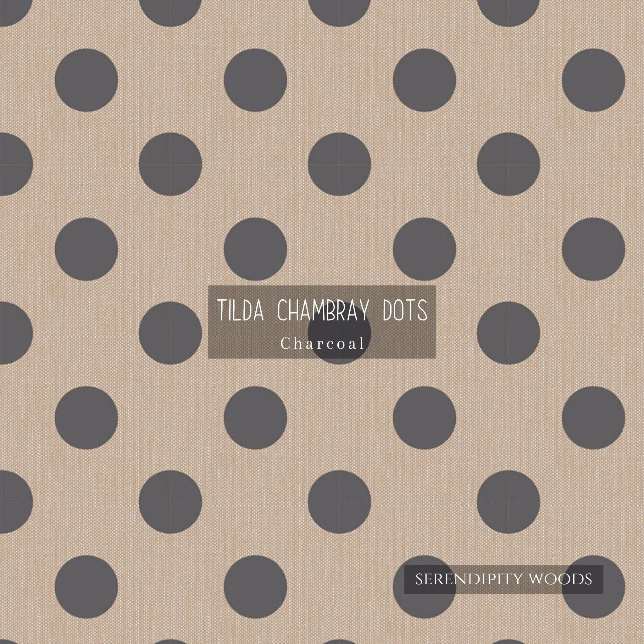 Tilda Chambray Dots Charcoal Fabric 160050