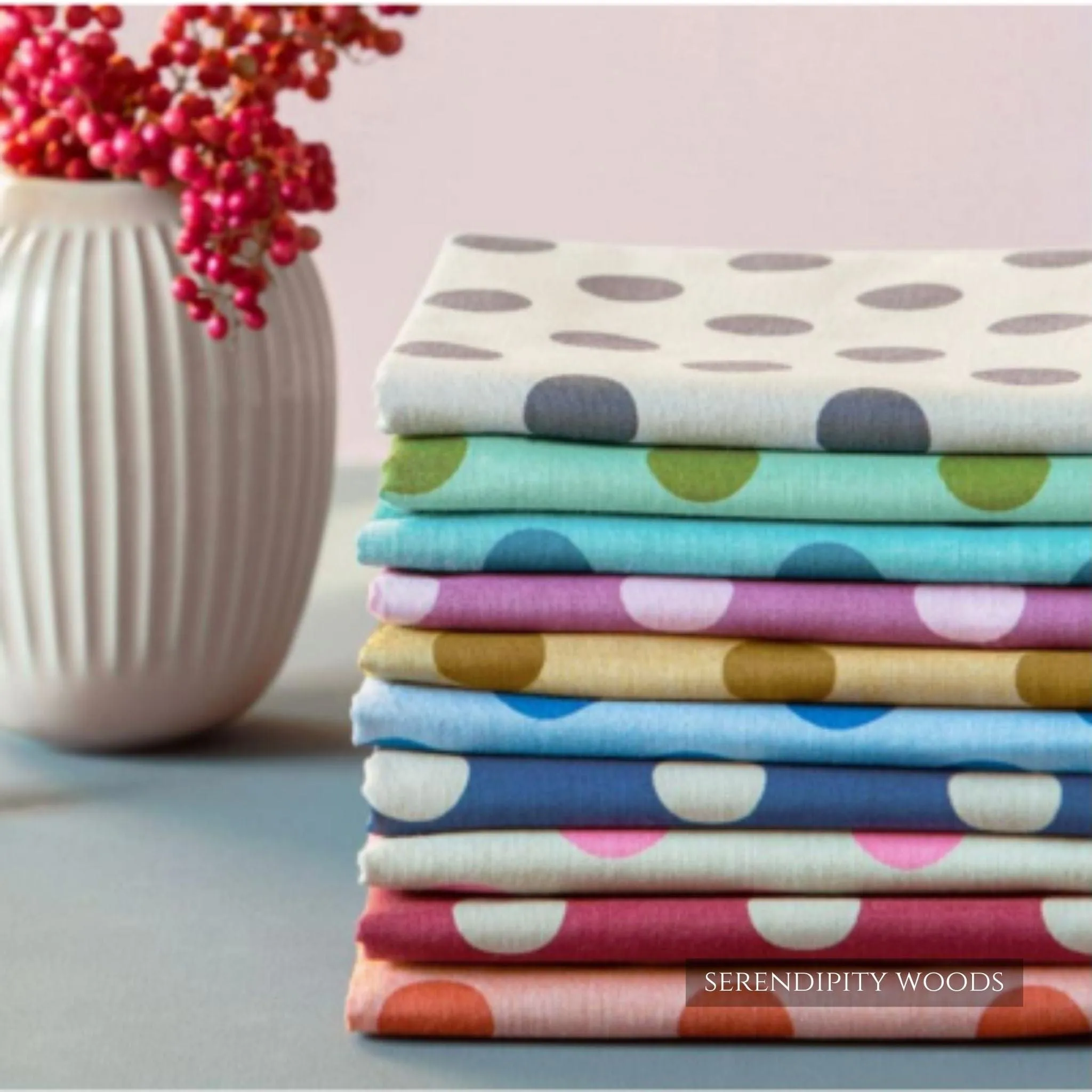 Tilda Chambray Dots Charcoal Fabric 160050