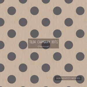 Tilda Chambray Dots Charcoal Fabric 160050