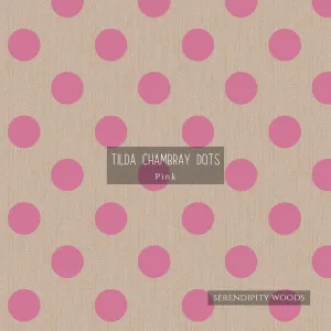 Tilda Chambray Dots Pink Fabric 160054