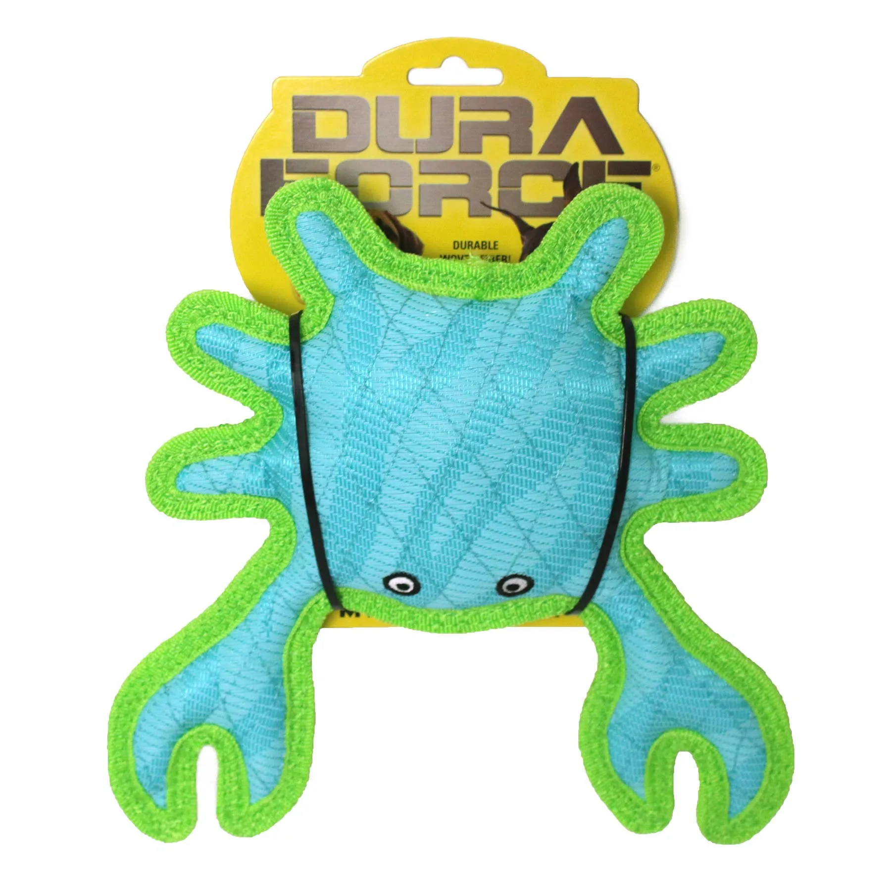Tuffy Dog Toys - VIP Products - DuraForce Crab Tiger - Blue/Green, Durable, Squeaky Dog Toy