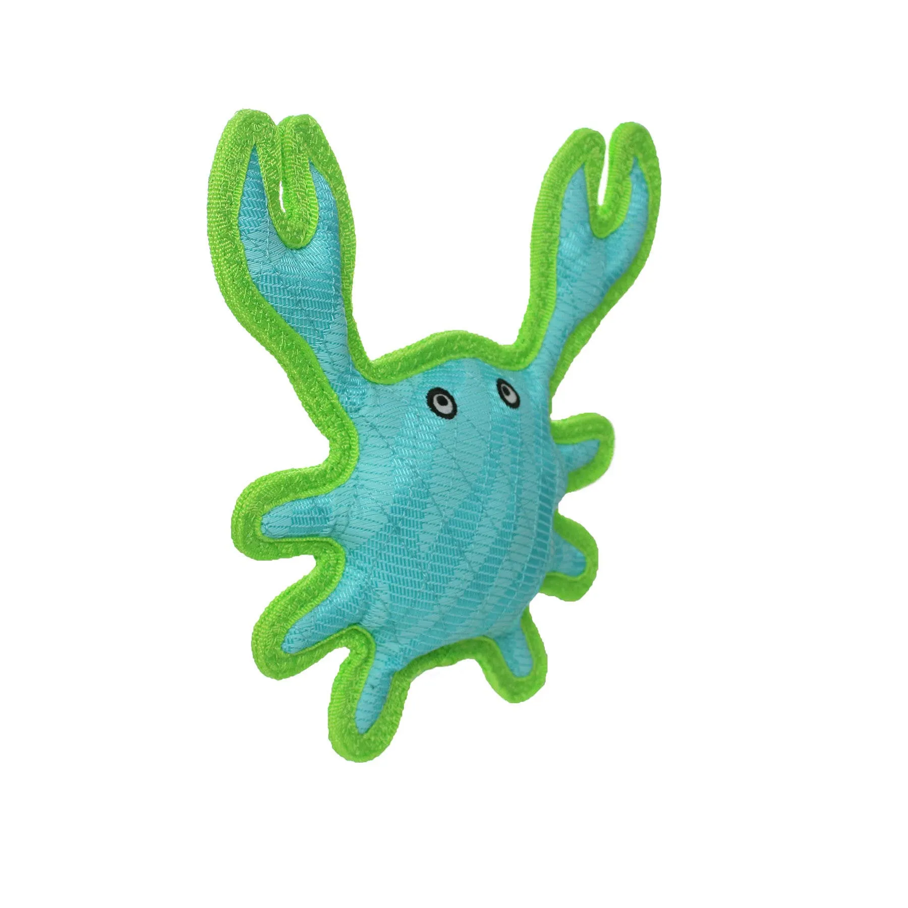 Tuffy Dog Toys - VIP Products - DuraForce Crab Tiger - Blue/Green, Durable, Squeaky Dog Toy