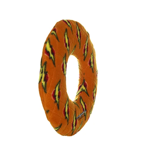 Tuffy Dog Toys - VIP Products - Mighty Ring - Orange, Durable, Squeaky Dog Toy, No Stuffing