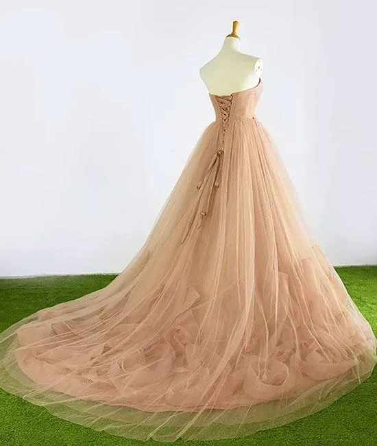 Tulle Wedding Dresses, Sweetheart Gorgeous Floral Style Party Dresses, Formal Gowns