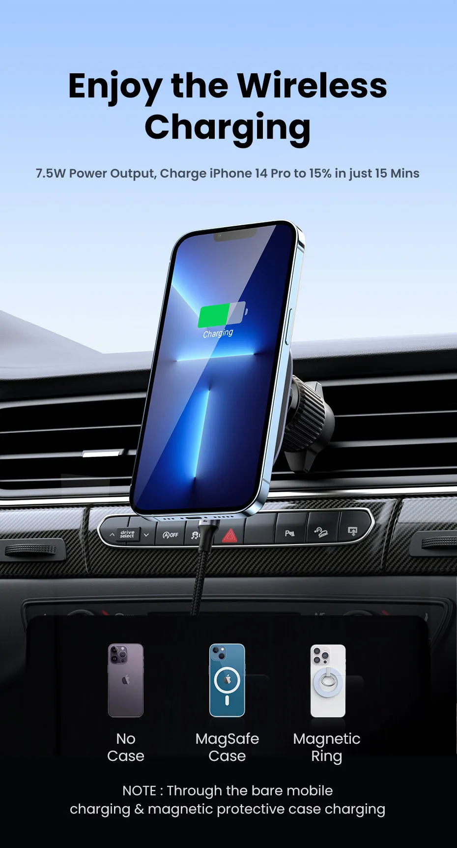Ugreen Magnetic Car Wireless Charger 15W CD345