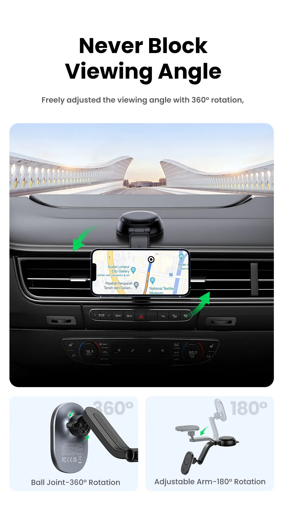 Ugreen Magnetic Car Wireless Charger 15W CD345