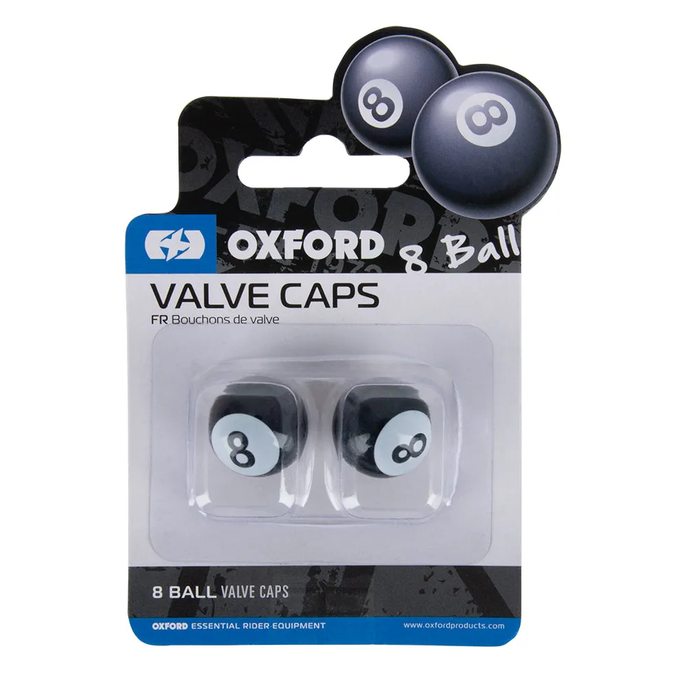 Valve Caps Oxford No 8 Ball, Black, 2 pcs