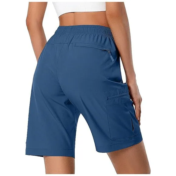 Women's Lightweight Hiking Cargo Shorts Quick Dry Athletic Shorts , Blue