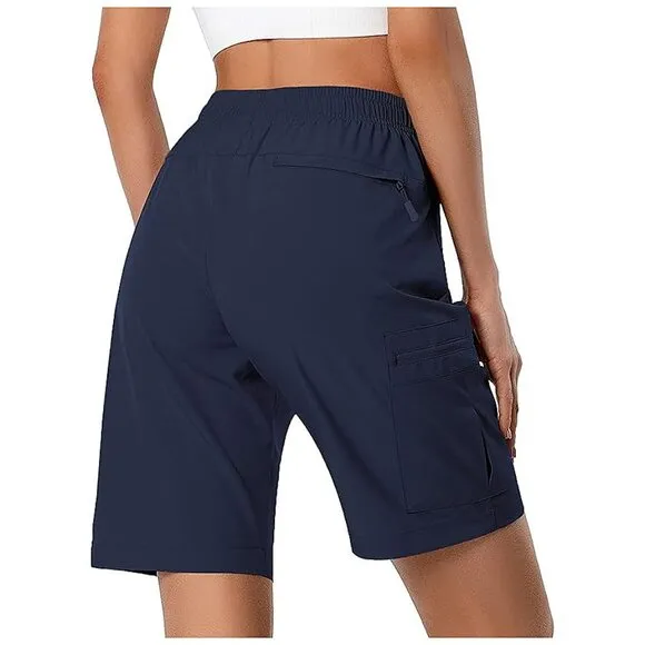Women's Lightweight Hiking Cargo Shorts Quick Dry Athletic Shorts , Navy