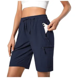 Women's Lightweight Hiking Cargo Shorts Quick Dry Athletic Shorts , Navy