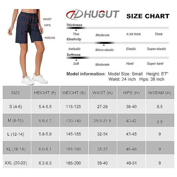 Women's Lightweight Hiking Cargo Shorts Quick Dry Athletic Shorts , Navy