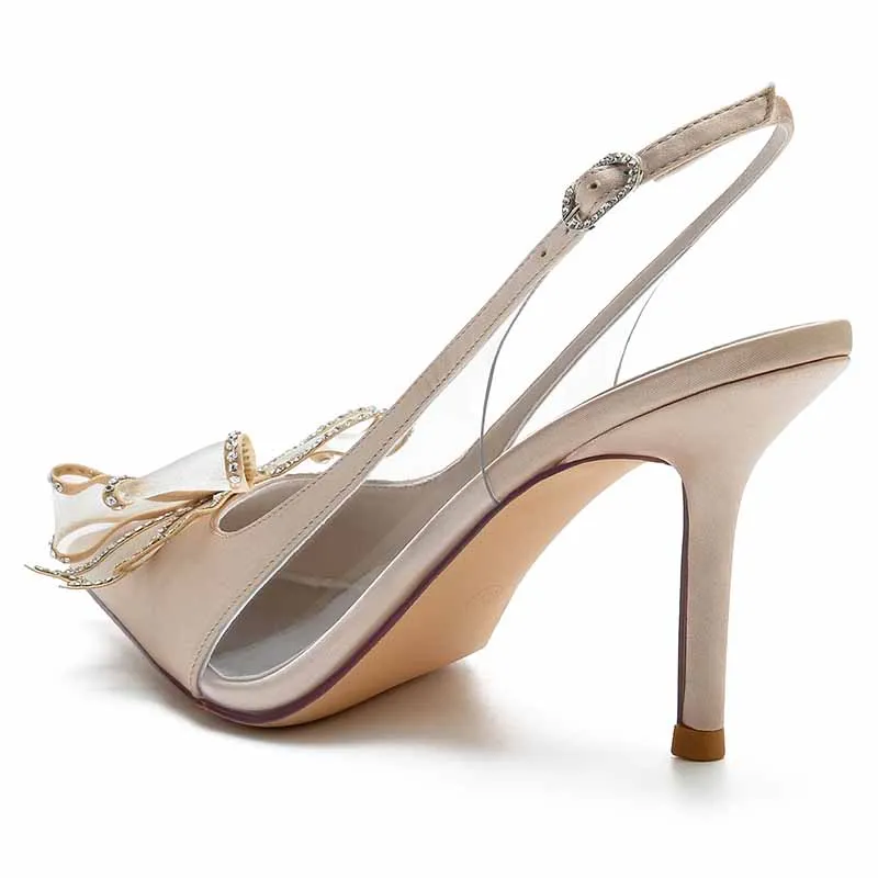 Womens Slingback Heels Bridal Party Pumps Formal Dress Shoes