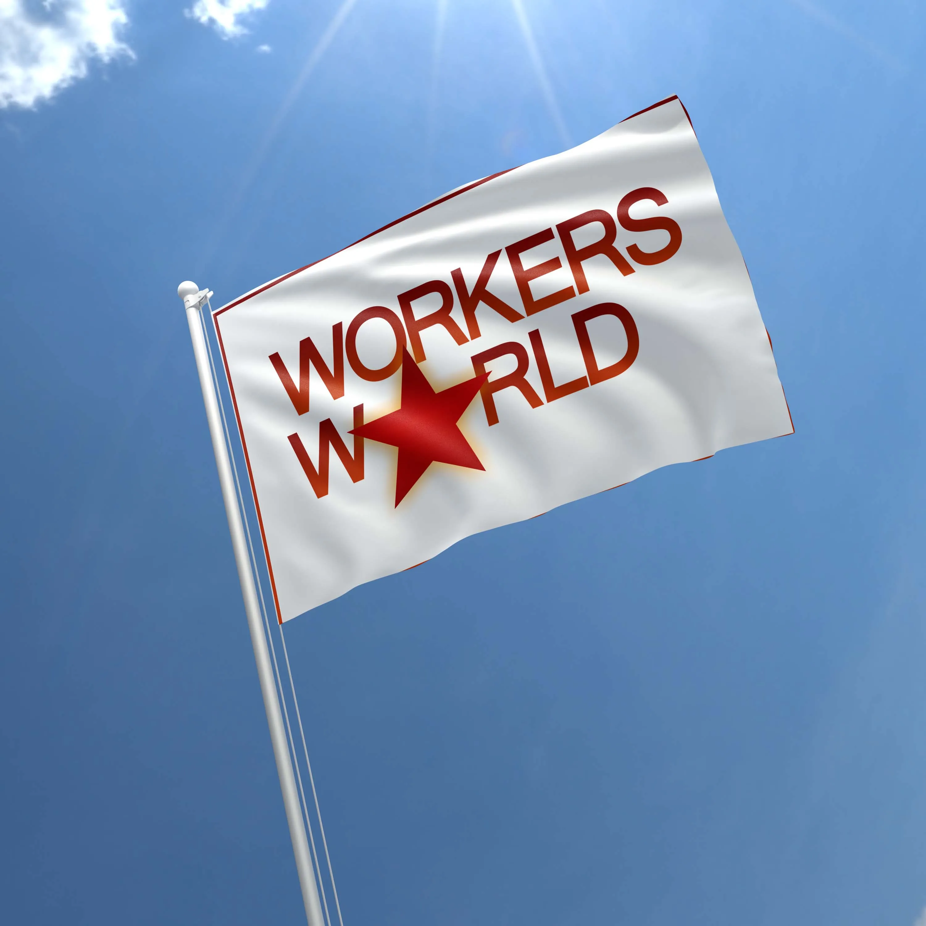 Workers World Political Party USA Flag Banner