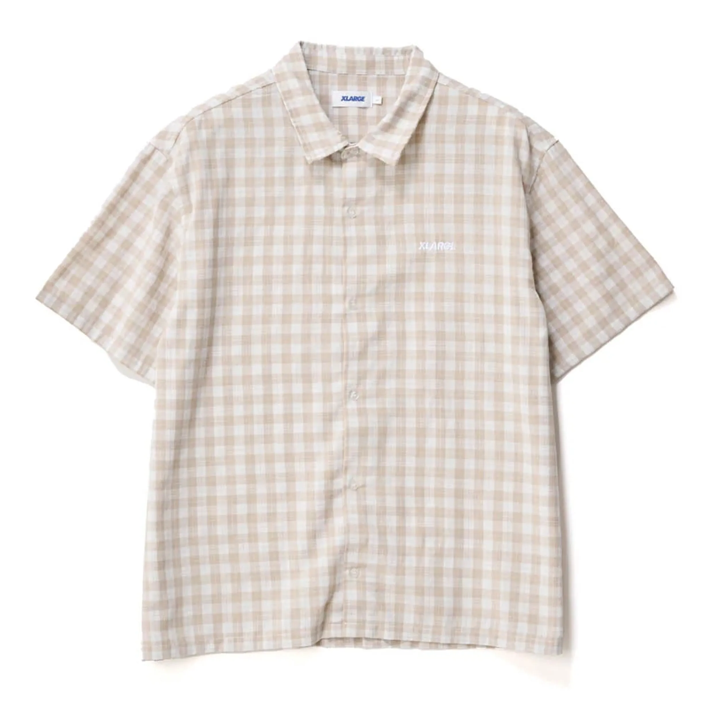 XLARGE 91 OXFORD SS SHIRT TAN WHITE