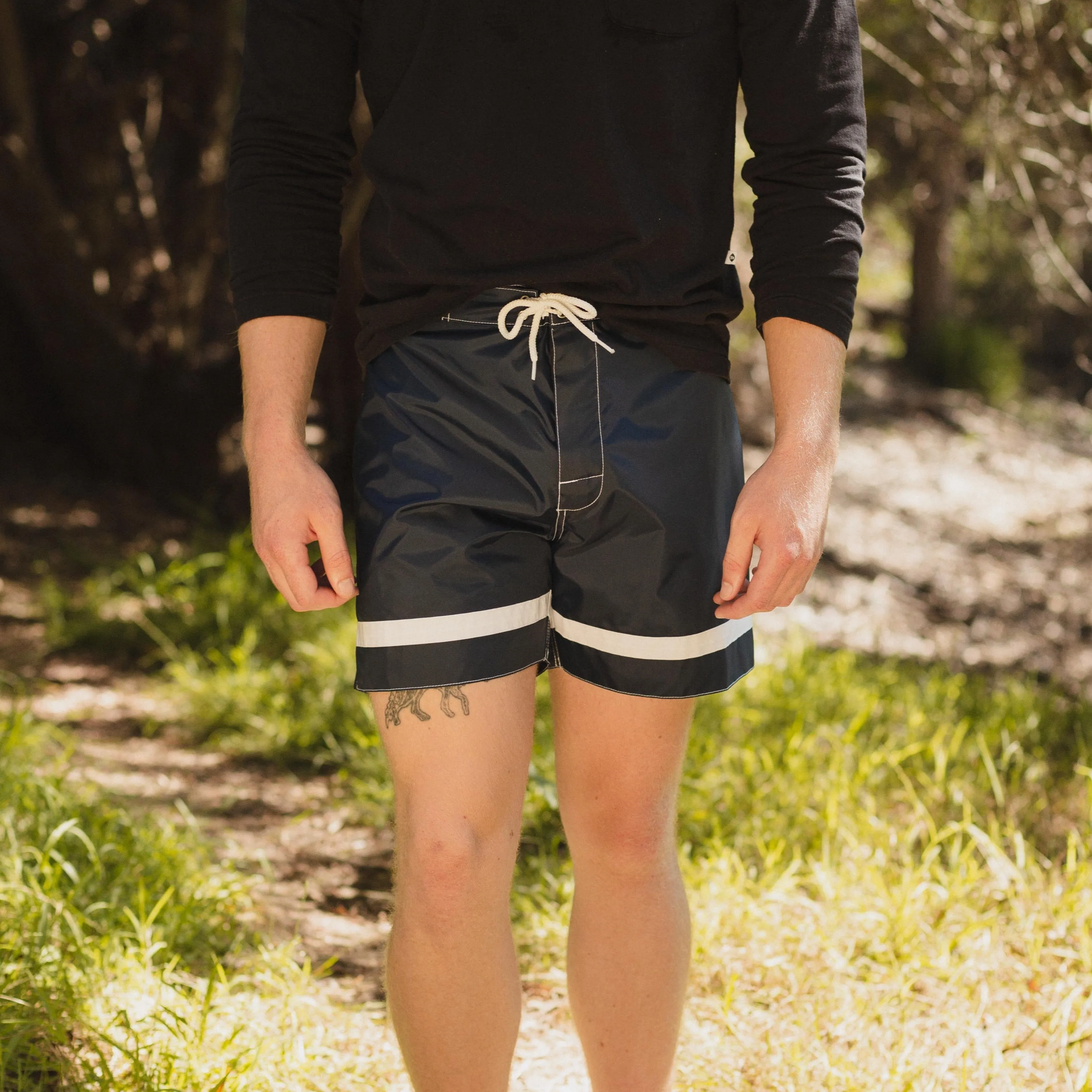 Yellow Rat Cross Bar Weave Trunk - Navy